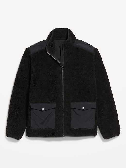 L'image numéro 4 présente Veste utilitaire ample en sherpa