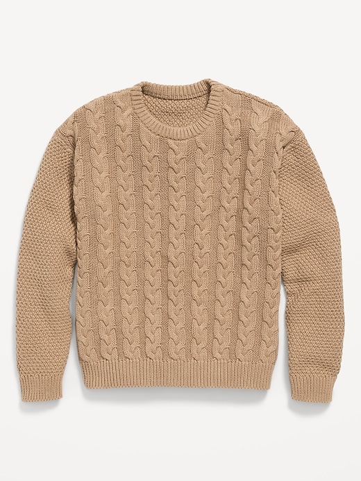 Image number 1 showing, Long-Sleeve Cable-Knit Sweater for Boys
