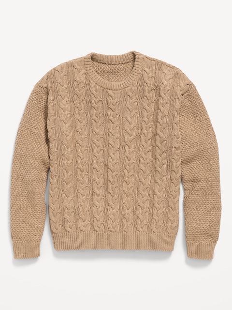 Long-Sleeve Cable-Knit Sweater for Boys