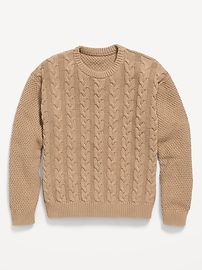 Image number 1 showing, Long-Sleeve Cable-Knit Sweater for Boys