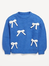 Image number 2 showing, SoSoft Oversized Textured Bows Sweater for Girls