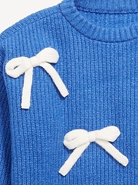 Image number 4 showing, SoSoft Oversized Textured Bows Sweater for Girls