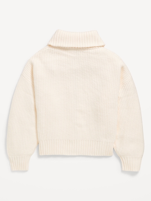 Image number 3 showing, SoSoft Collared Zip-Front Sweater for Girls