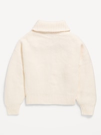 Image number 3 showing, SoSoft Collared Zip-Front Sweater for Girls