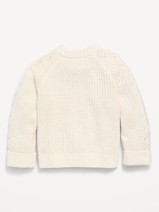 Image number 3 showing, Long-Sleeve Pointelle Knit Sweater for Girls