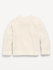 Image number 3 showing, Long-Sleeve Pointelle Knit Sweater for Girls