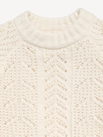 Image number 4 showing, Long-Sleeve Pointelle Knit Sweater for Girls