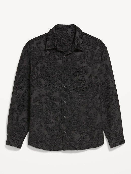 Image number 4 showing, Oversized Button-Down Jacquard Shirt