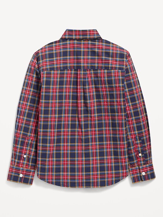 Image number 3 showing, Long-Sleeve Plaid Poplin Pocket Shirt for Boys