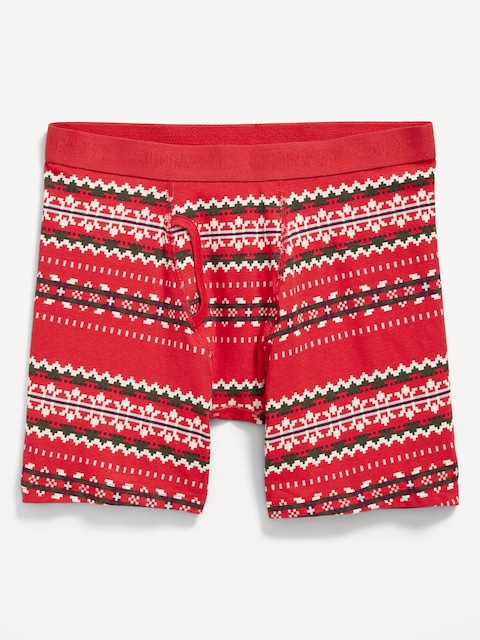 Caleçon boxeur ultra-doux, entrejambe de 16 cm - Jacquard Rouge