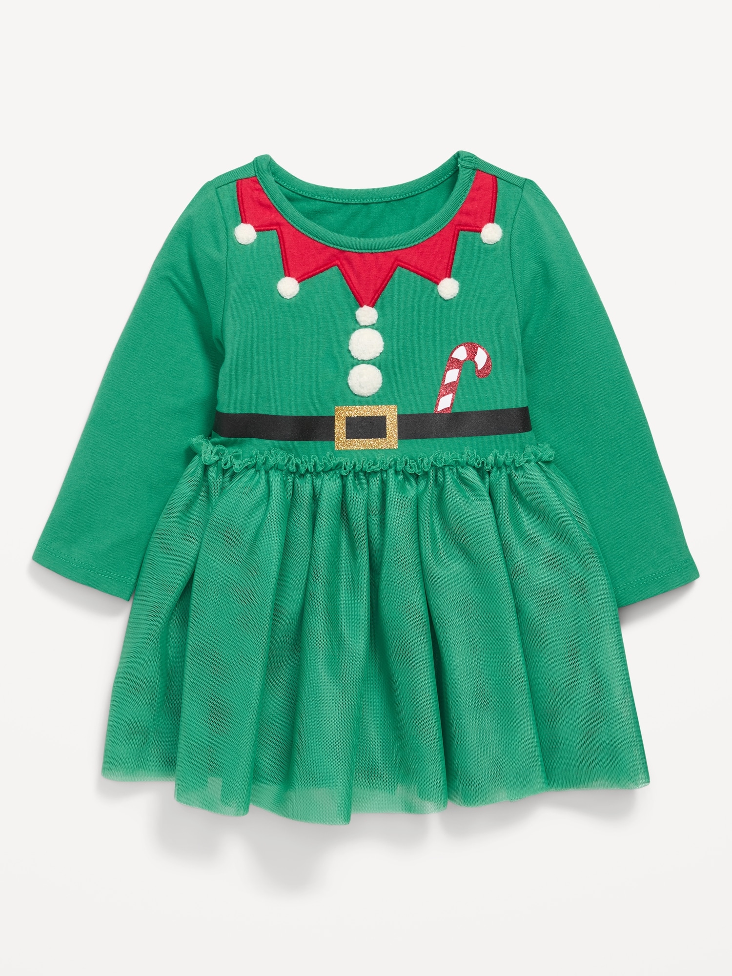 Long-Sleeve Fit and Flare Holiday Tutu Dress for Baby