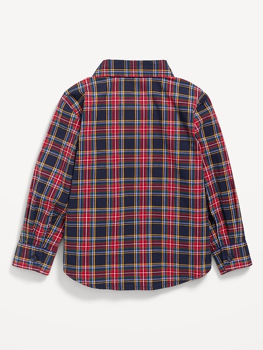 Image number 3 showing, Long-Sleeve Plaid Poplin Pocket Shirt for Toddler Boys