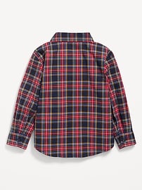 Image number 3 showing, Long-Sleeve Plaid Poplin Pocket Shirt for Toddler Boys