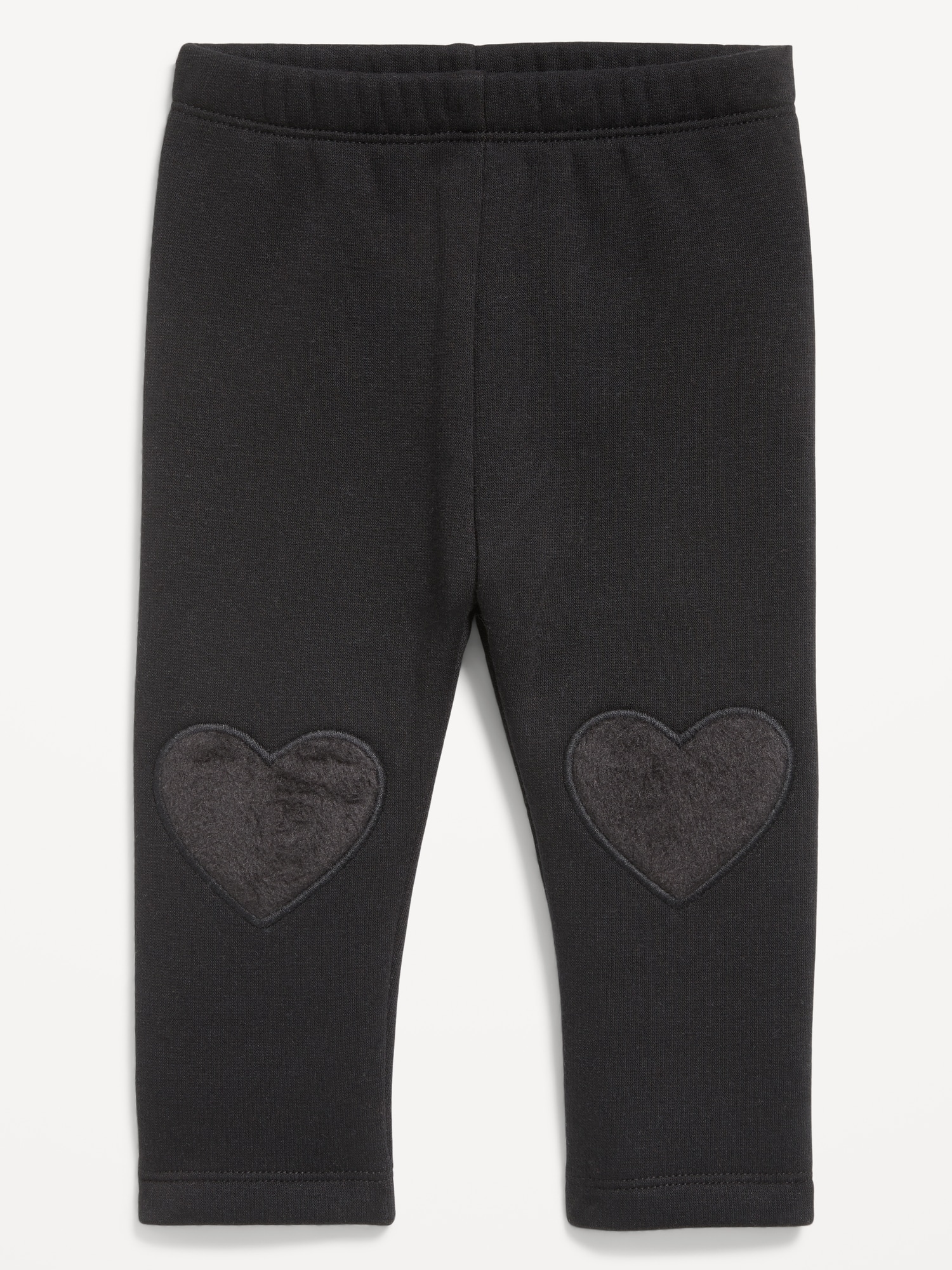 Cozy-Lined Heart-Patch Leggings for Baby