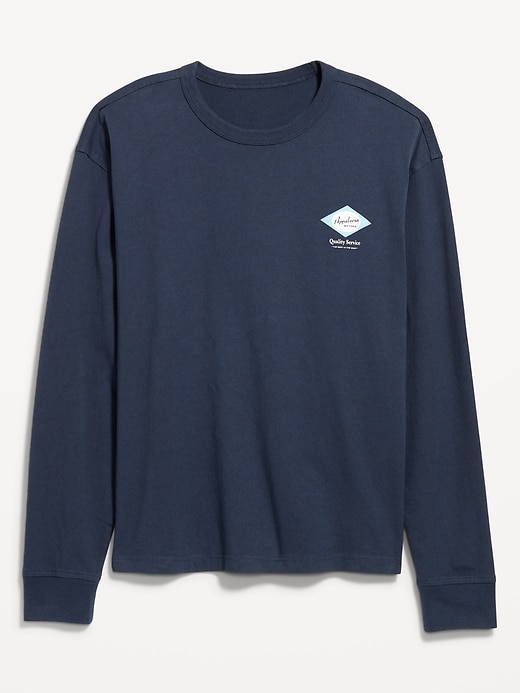 Image number 1 showing, Heavyweight Crew-Neck Graphic Cropped T-Shirt