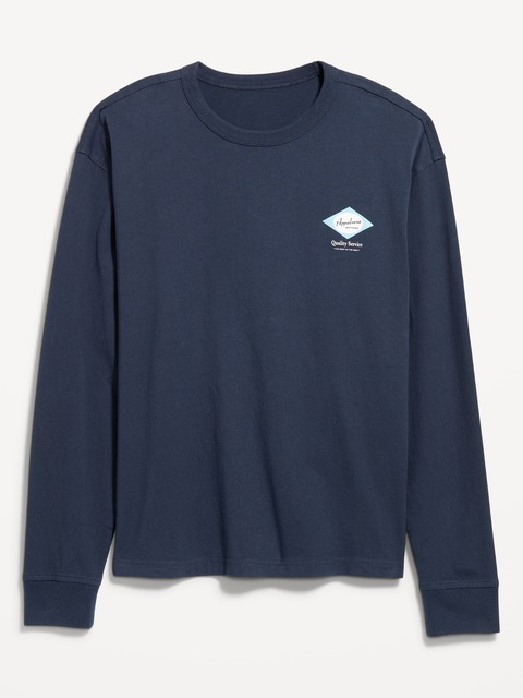 Heavyweight Crew-Neck Graphic Cropped T-Shirt - Dusk Navy