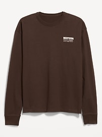 Image number 1 showing, Heavyweight Crew-Neck Graphic Cropped T-Shirt