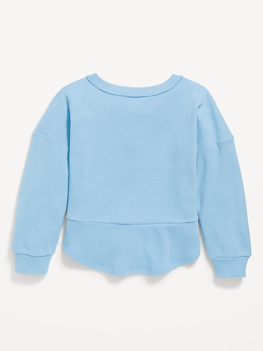 Image number 3 showing, CozePlush Oversized Thermal-Knit Henley Top for Girls