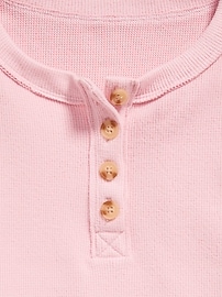 Image number 4 showing, CozePlush Oversized Thermal-Knit Henley Top for Girls