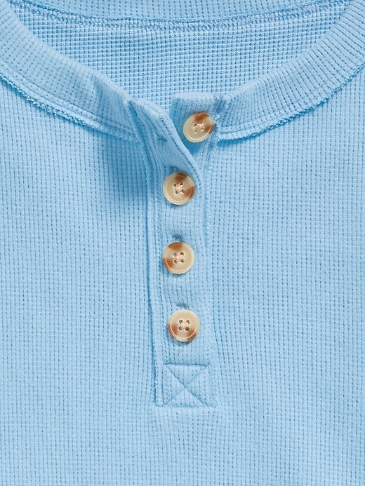 Image number 4 showing, CozePlush Oversized Thermal-Knit Henley Top for Girls