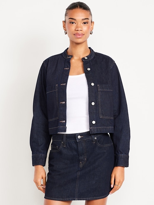 L'image numéro 1 présente Veste courte en denim
