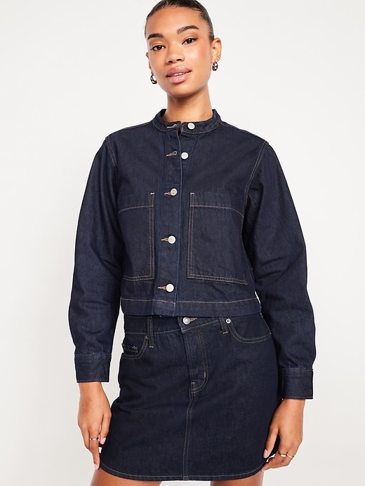 L'image numéro 6 présente Veste courte en denim