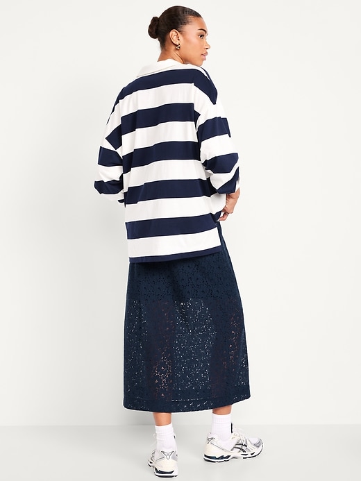 Image number 3 showing, High-Waisted Lace Midi Skirt