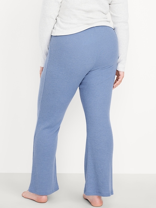 Image number 8 showing, High-Waisted Cozy Waffle Flare Pants