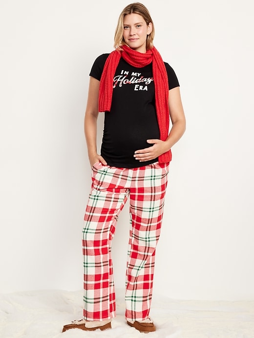 Image number 1 showing, Maternity Plaid Flannel Pajama Pants