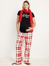 Image number 1 showing, Maternity Plaid Flannel Pajama Pants