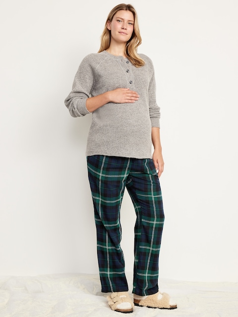 Maternity Plaid Flannel Pajama Pants
