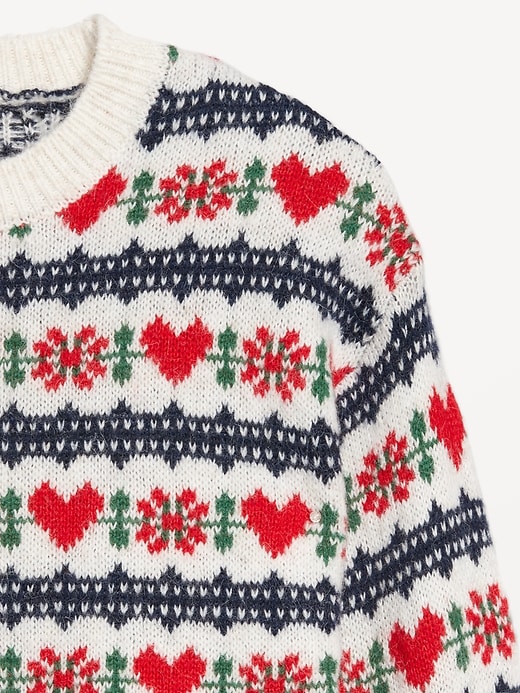 Image number 6 showing, Loose Crew-Neck Wool-Blend Cropped Sweater