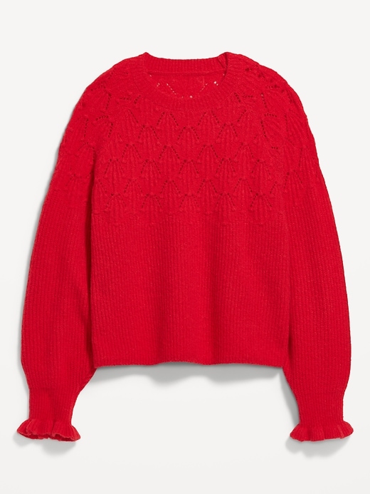 Image number 5 showing, Loose Crew-Neck Cropped Sweater