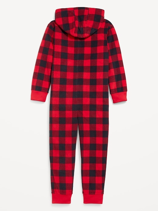 L'image numéro 2 présente Pyjama une-pièce à capuchon en micromolleton unisexe pour enfant