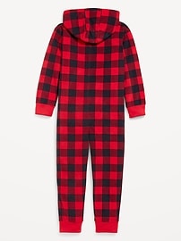 L'image numéro 2 présente Pyjama une-pièce à capuchon en micromolleton unisexe pour enfant