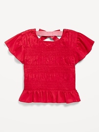 Image number 2 showing, Short-Sleeve Smocked Top for Girls
