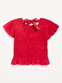 Image number 3 showing, Short-Sleeve Smocked Top for Girls