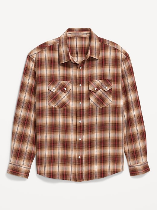 L'image numéro 4 présente Chemise western texturée à carreaux avec poches