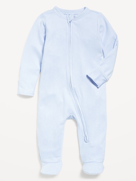 Image number 1 showing, Cozy Knit 2-Way-Zip Sleep & Play Footed One-Piece for Baby