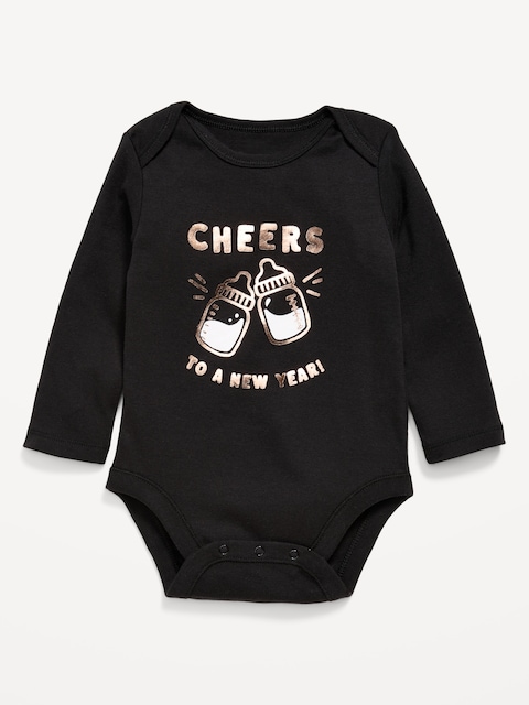 Long-Sleeve Graphic Bodysuit for Baby - Black Jack