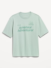 L'image numéro 1 présente T-shirt ras du cou en tissu épais à imprimé