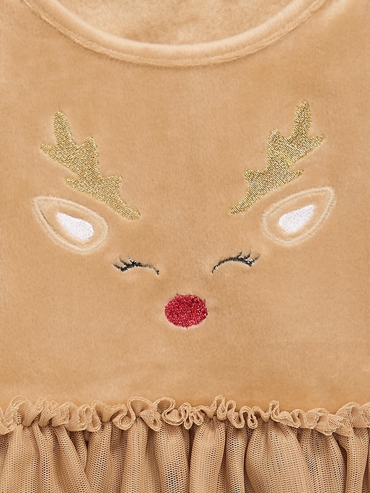 Image number 3 showing, Long-Sleeve Fit and Flare Velour Holiday Tutu Dress for Baby