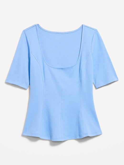 Image number 4 showing, Square-Neck Peplum Top