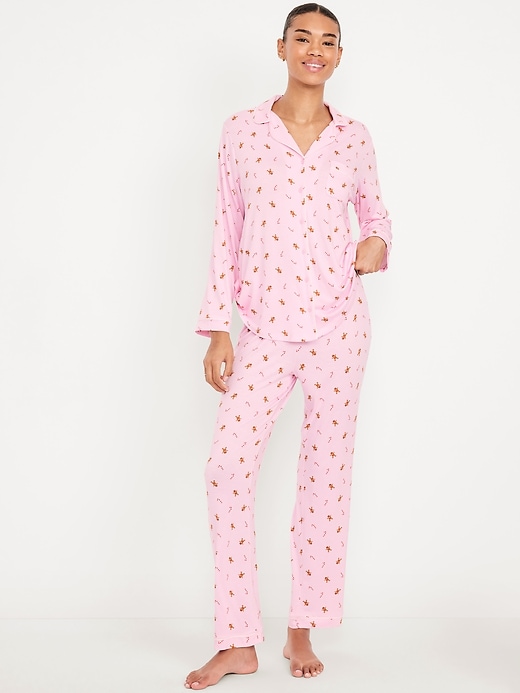 Image number 1 showing, Sunday Sleep Knit Jersey Pant Set