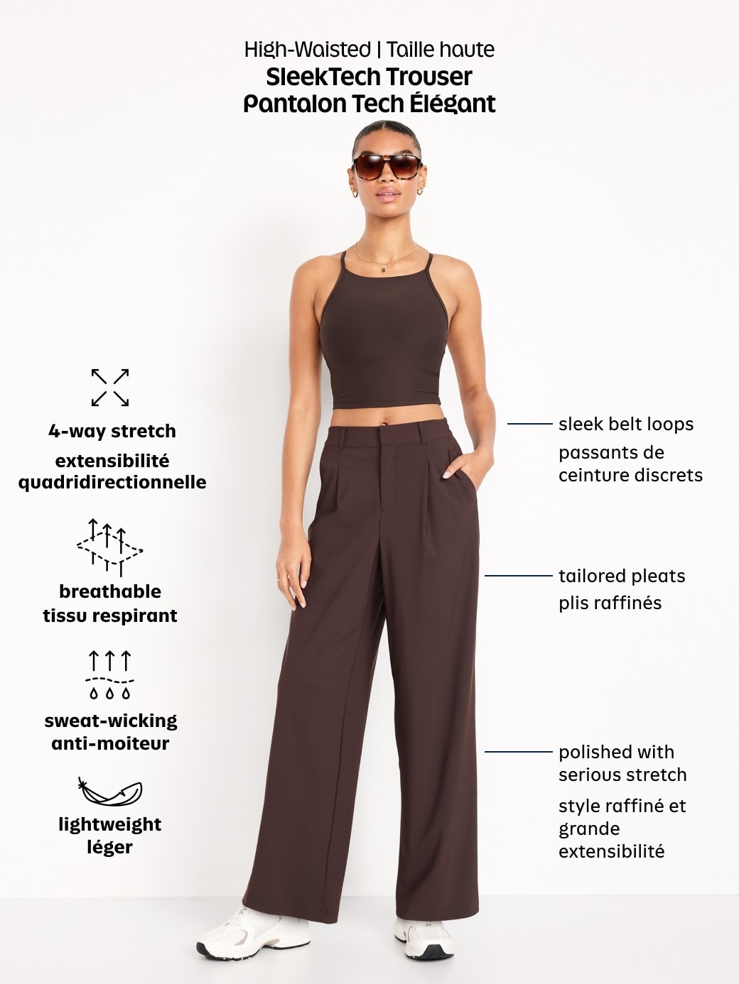 High-Waisted SleekTech Trouser Pants | Old Navy