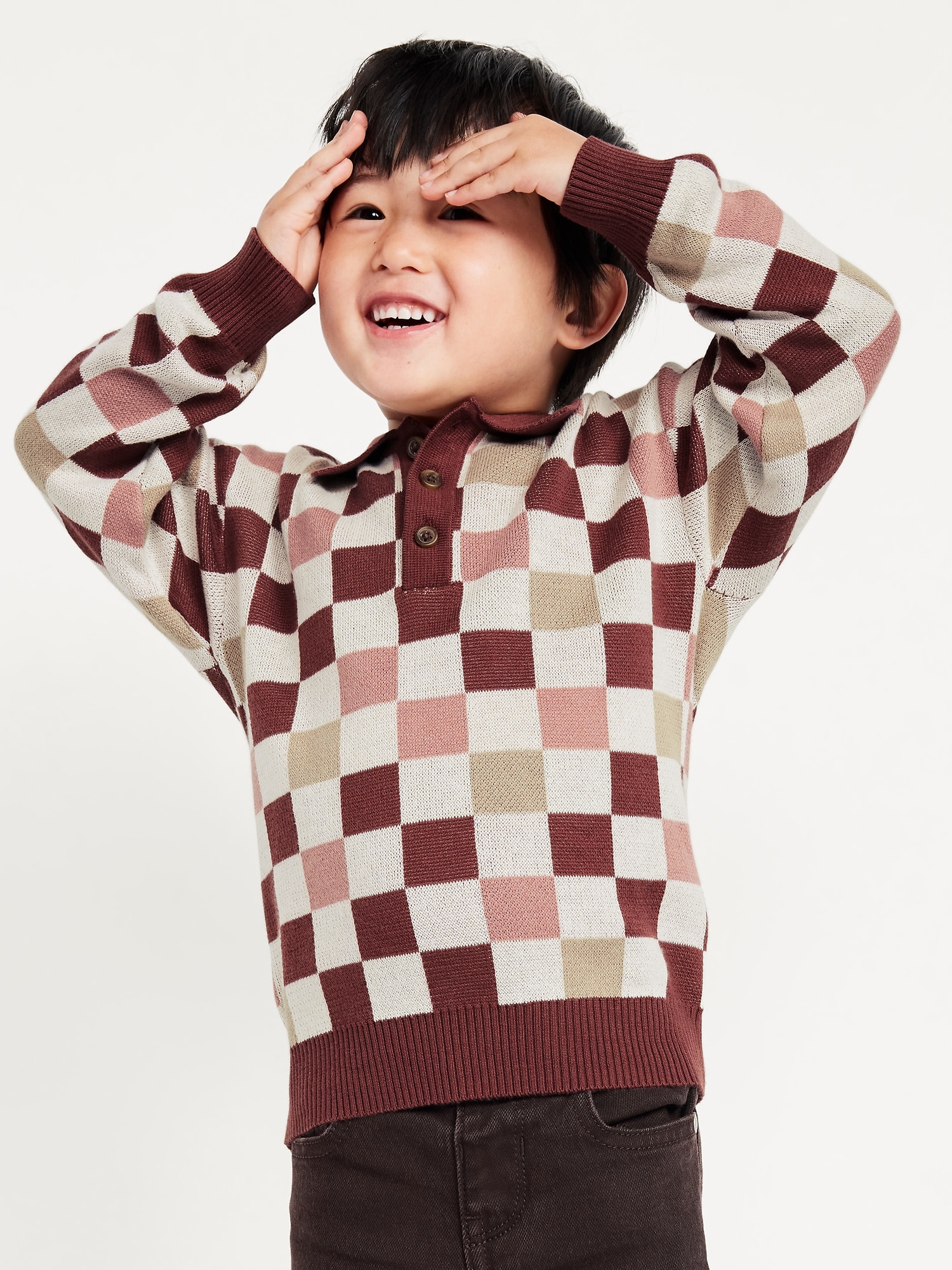 HOLD: Long-Sleeve Collared Sweater for Toddler Boys