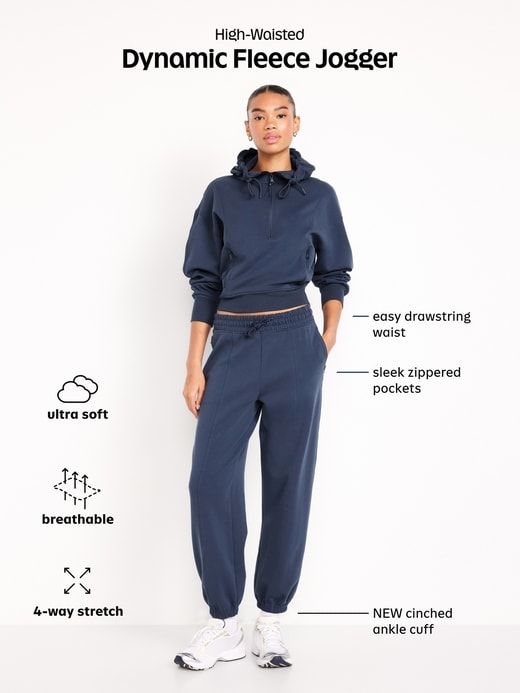 Image number 8 showing, High-Waisted Dynamic Fleece Sweatpants