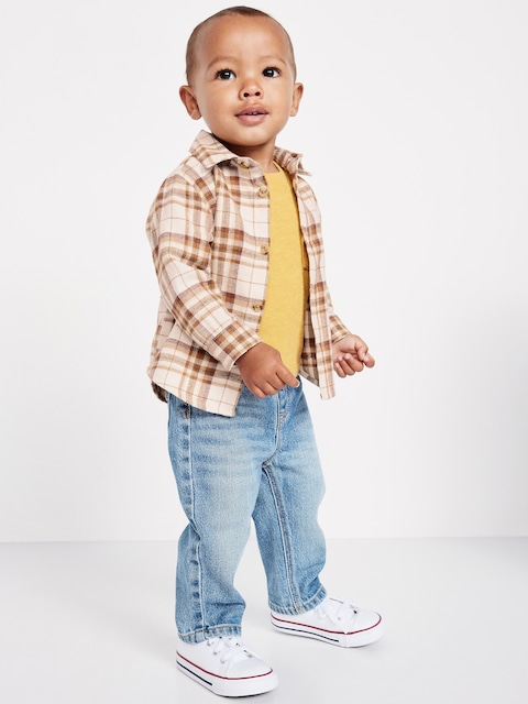 Long-Sleeve Flannel Shirt for Baby