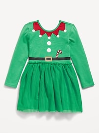 L'image numéro 2 présente Robe tutu ajustée et évasée à manches longues pour toute-petite fille