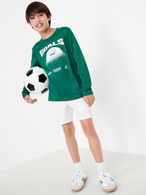 CloudMotion Long-Sleeve Graphic Performance T-Shirt for Boys - Botanical